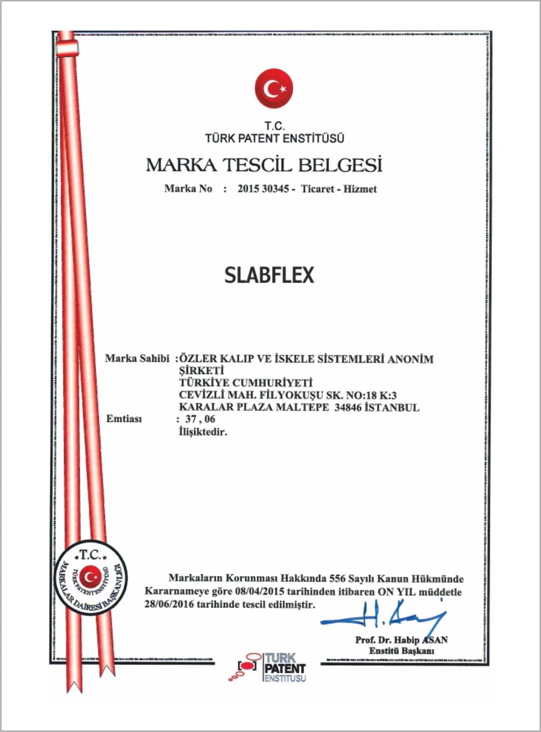 Özler İskele | Marka Tescil Belgelerimiz