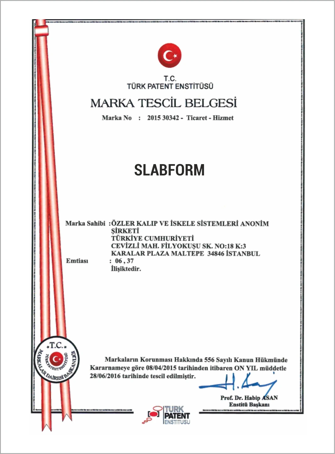 Özler İskele | Marka Tescil Belgelerimiz