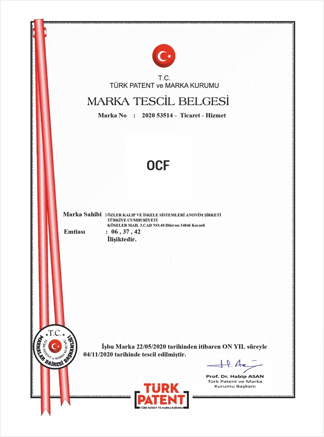 Özler İskele | Marka Tescil Belgelerimiz